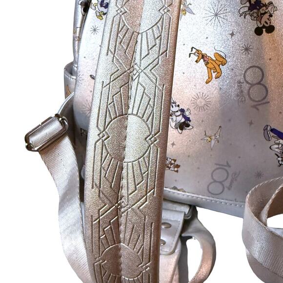 Loungefly Disney100 Anniversary Mickey & Friends Silver Opalescent Mini Backpack main image 12